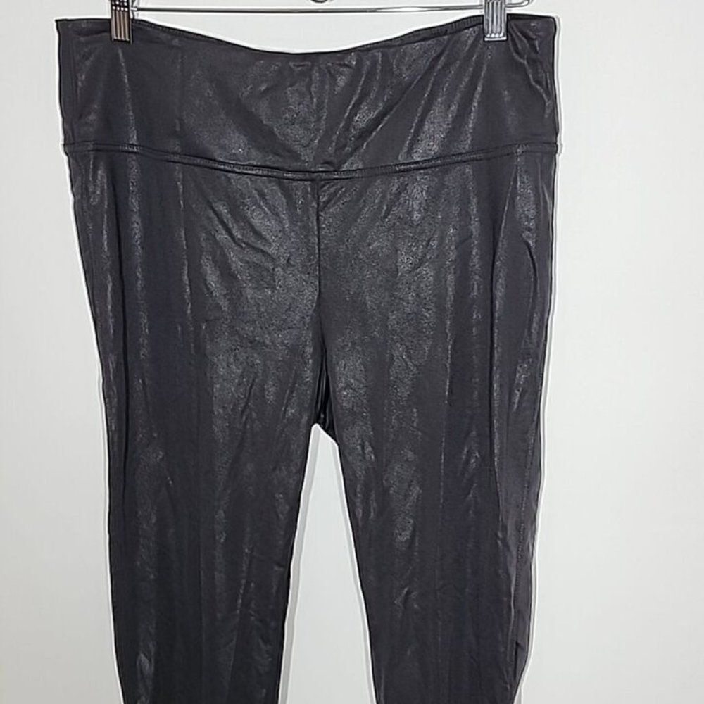 Seven7 Leggings Womens Extra Large Black Faux Leather Fitted - Picture 3 of 9